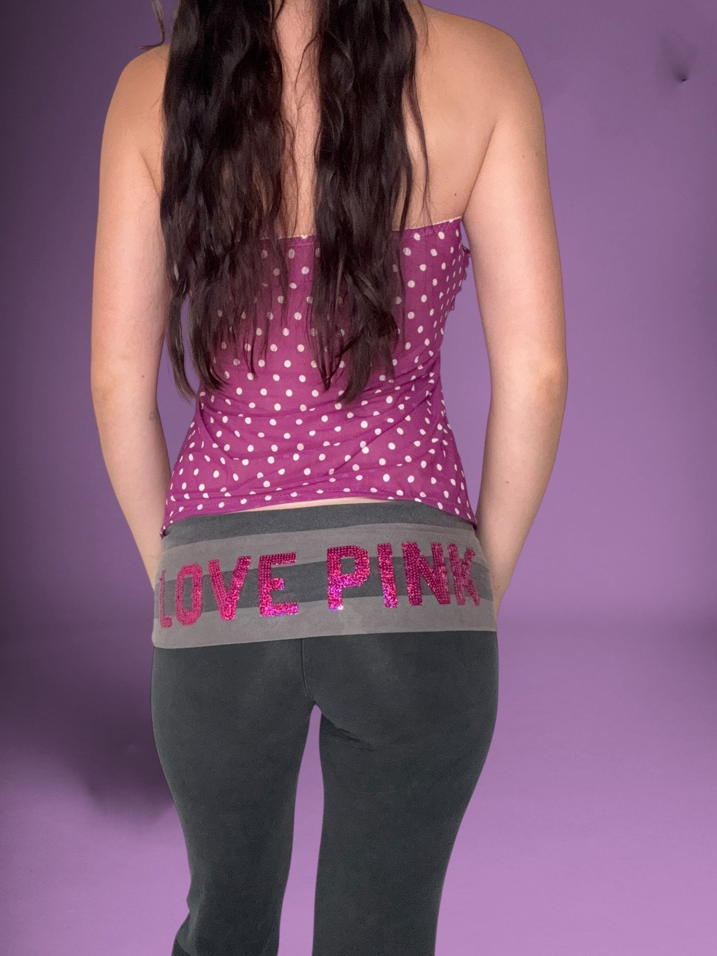 PINK by Victorias Secret Fold Over Waistband Flared Leggings ♡ M
