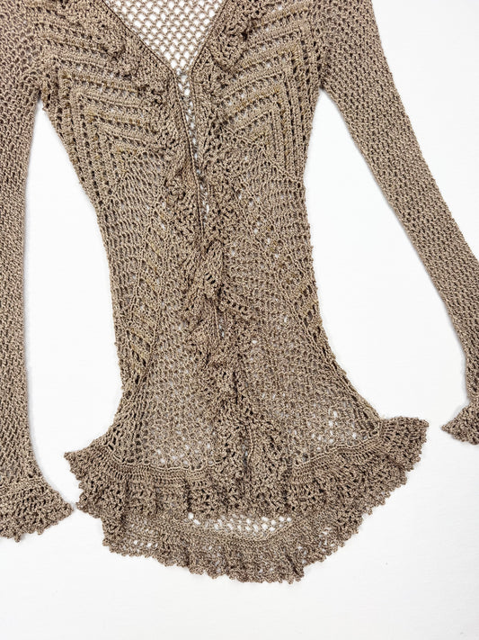 Crochet Long Sleeved Top ♡ XXS