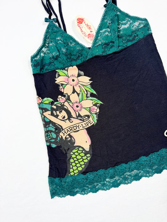 Ed Hardy Green Lace Cami ♡ S