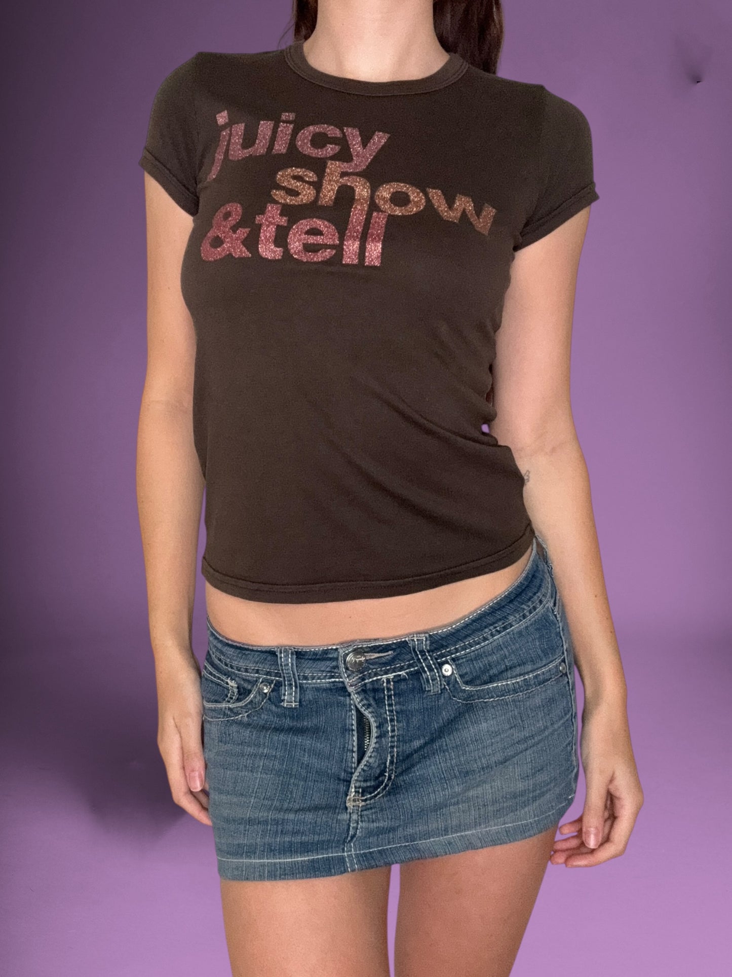 Juicy Couture “Show & Tell” Brown Tee ♡ S