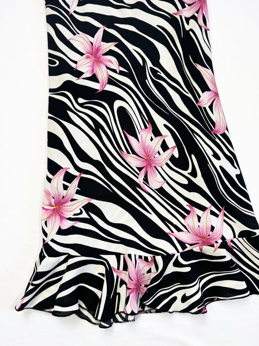 Zebra Flower Midi Skirt ♡ S/M