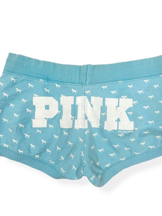 PINK Baby Blue Logo Shorts ♡ M