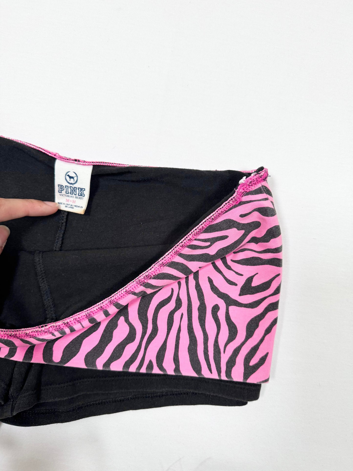 PINK Victoria’s Secret Zebra Fold Over Shorts