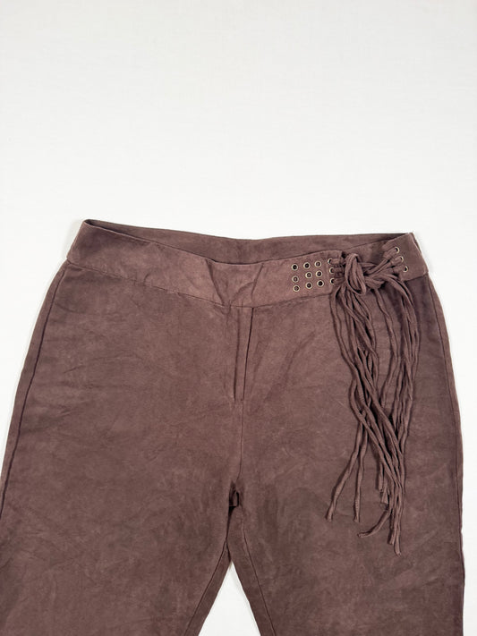 Brown Suede Tie Flares ♡ Size XL