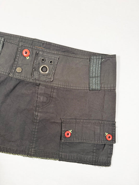 Grey O Ring Mini Skirt