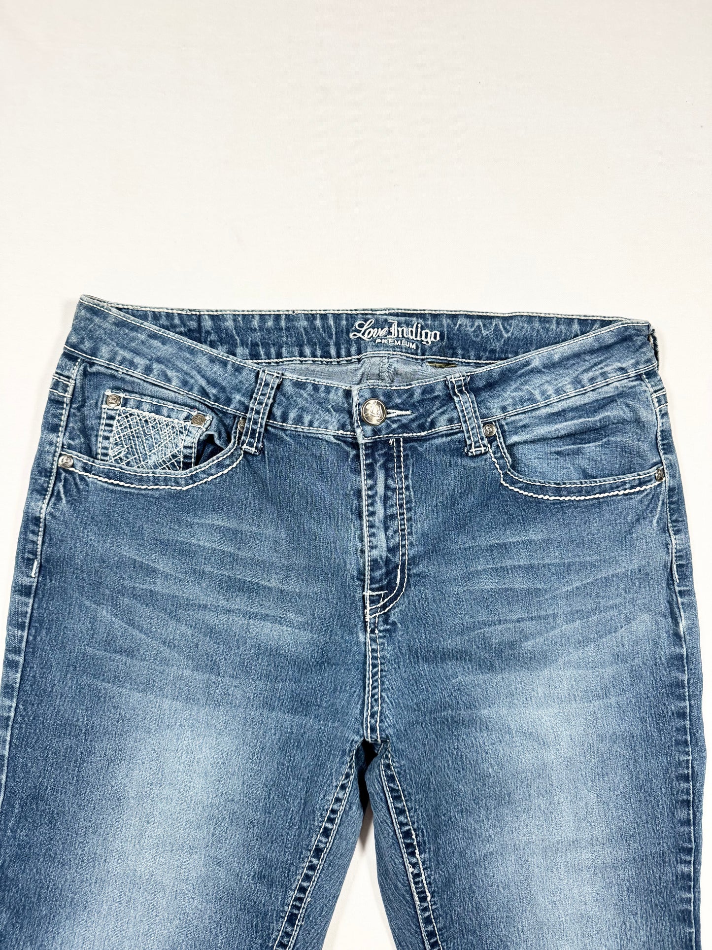 Diamante Cross Flared Jeans ♡ Size L