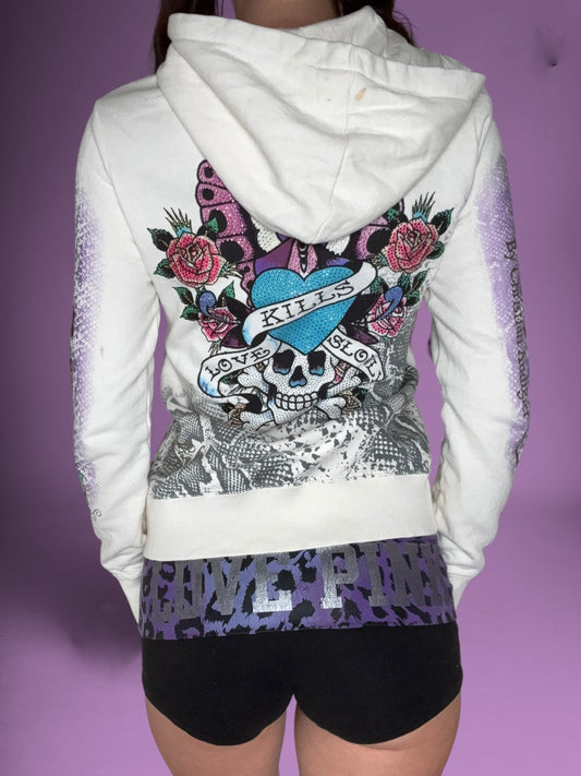 Ed Hardy Snakeprint Zip Up Hoodie ♡ M