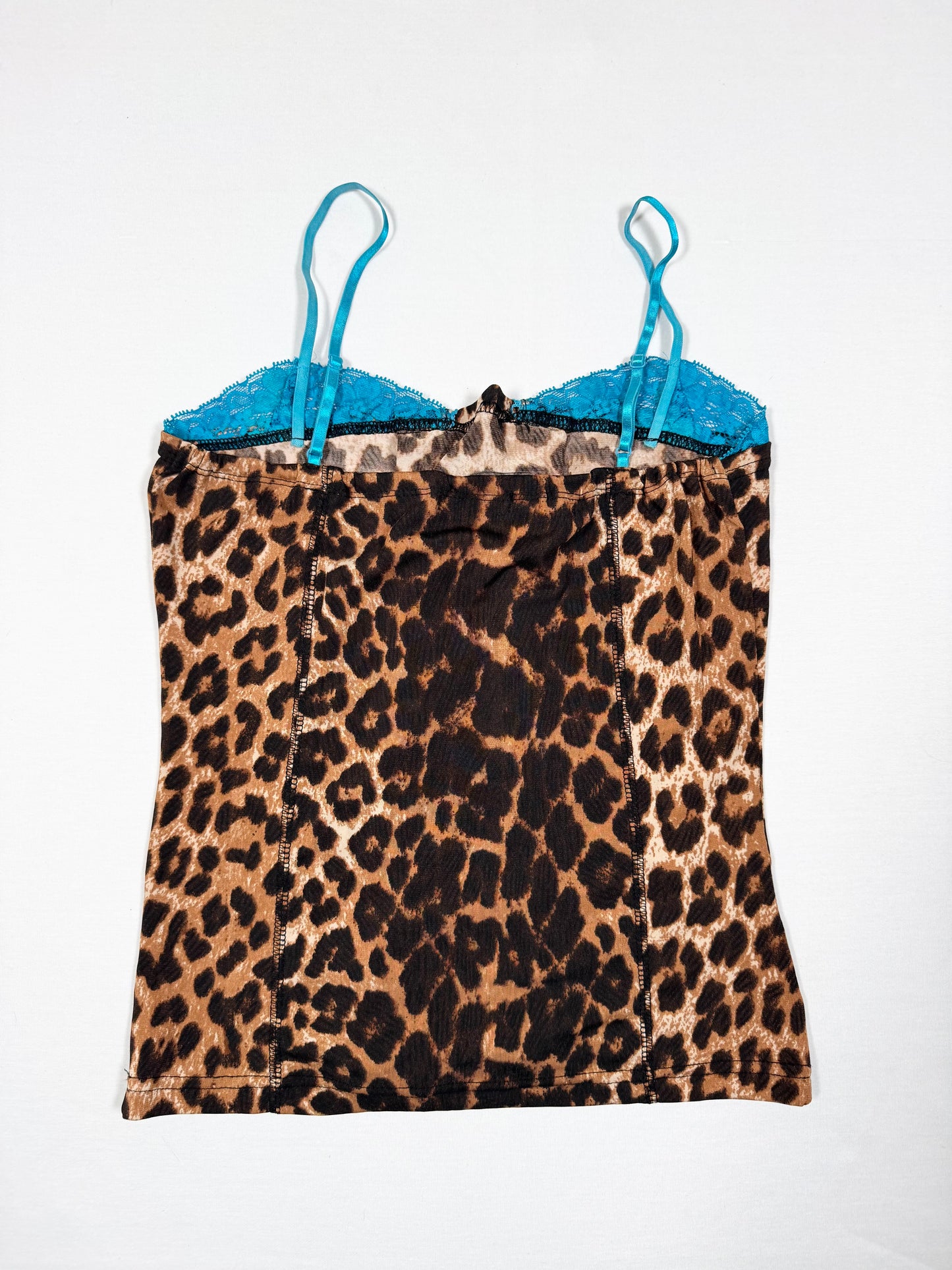 Leopard Blue Lace Up Cami