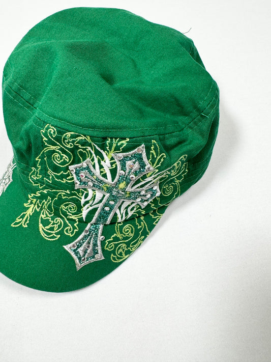 Green Mcbling Cross Cap ♡