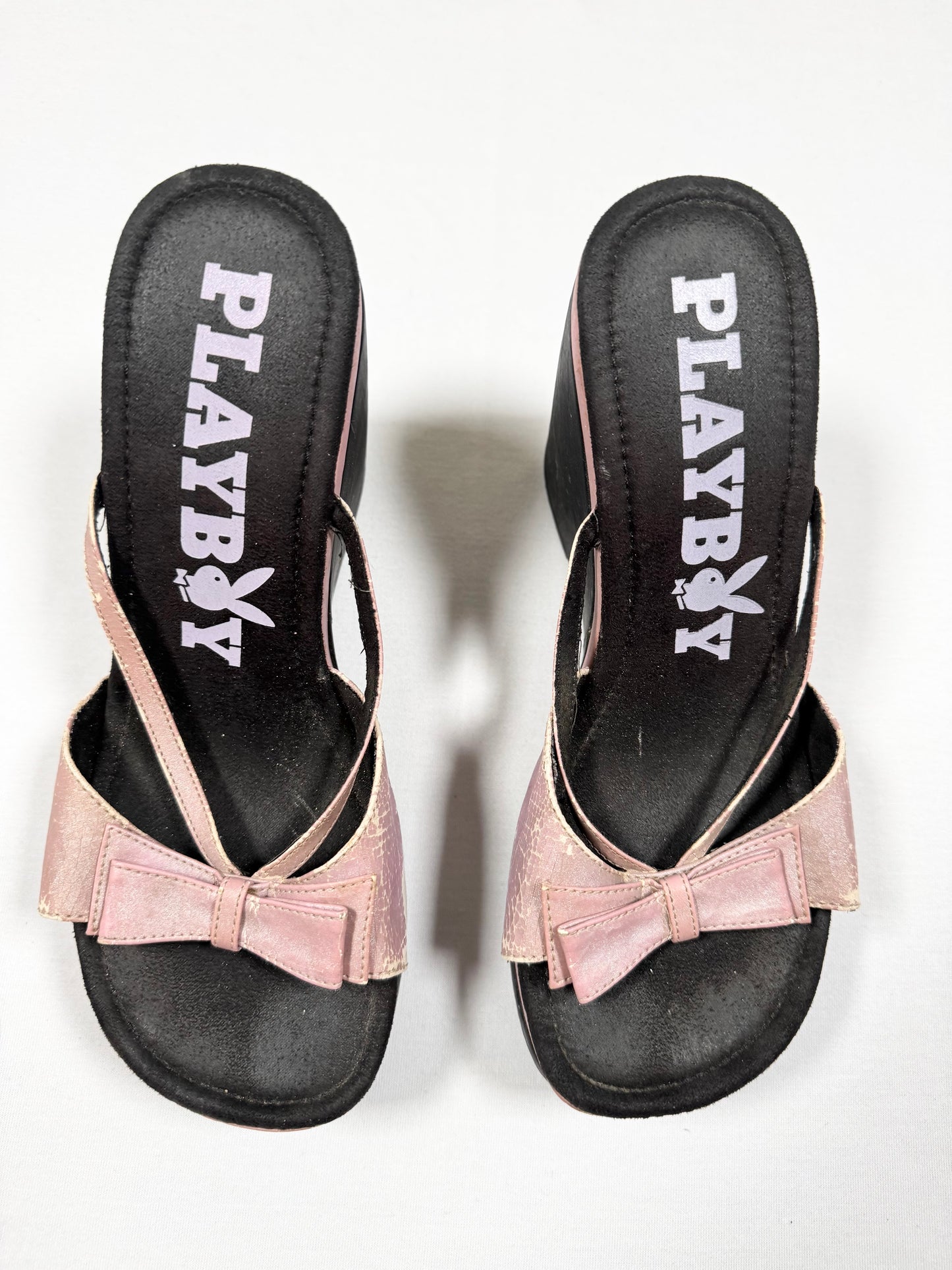 Playboy Wedge Bunny Bow Sandals