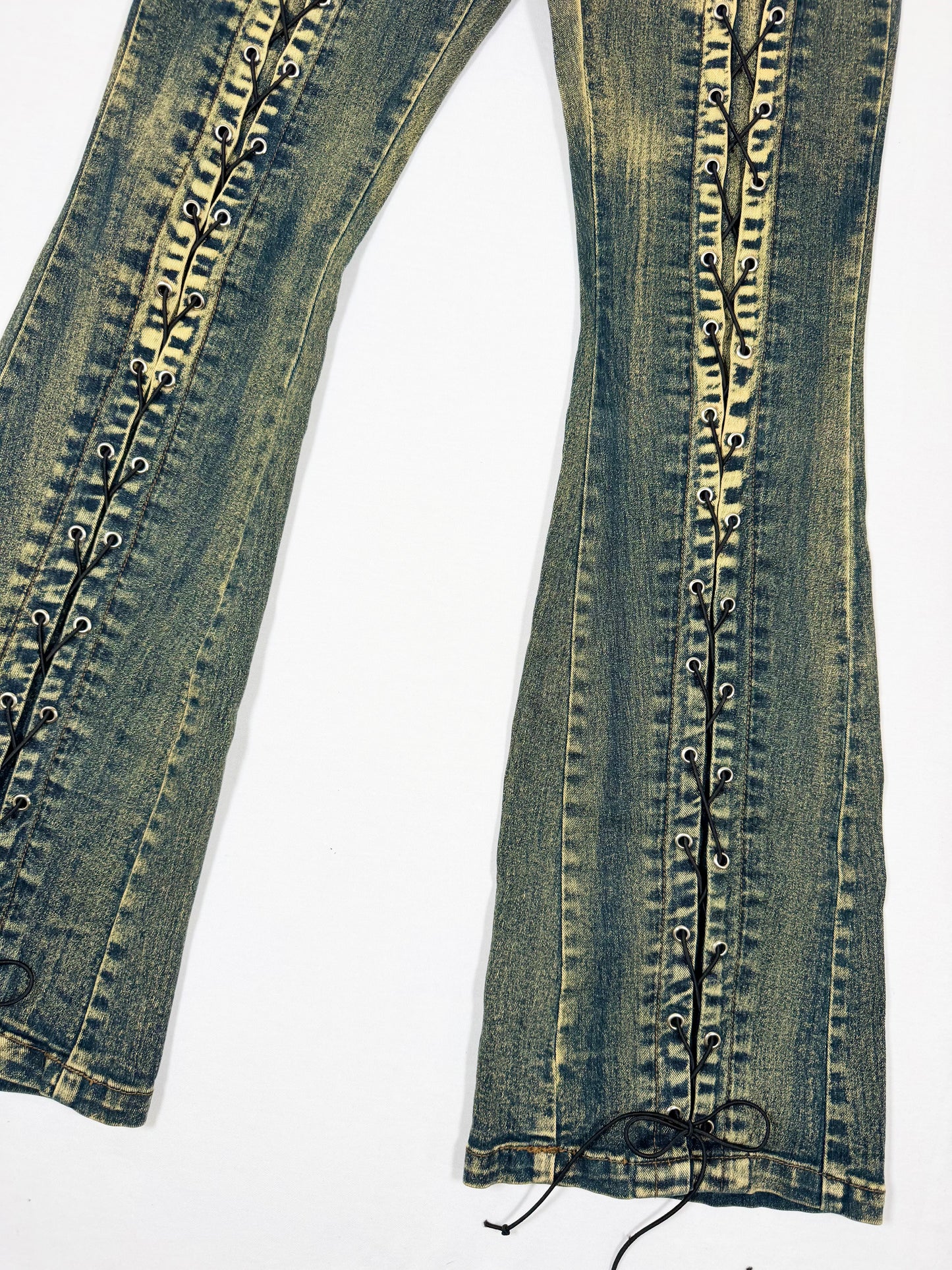Lace Up Flared Jeans