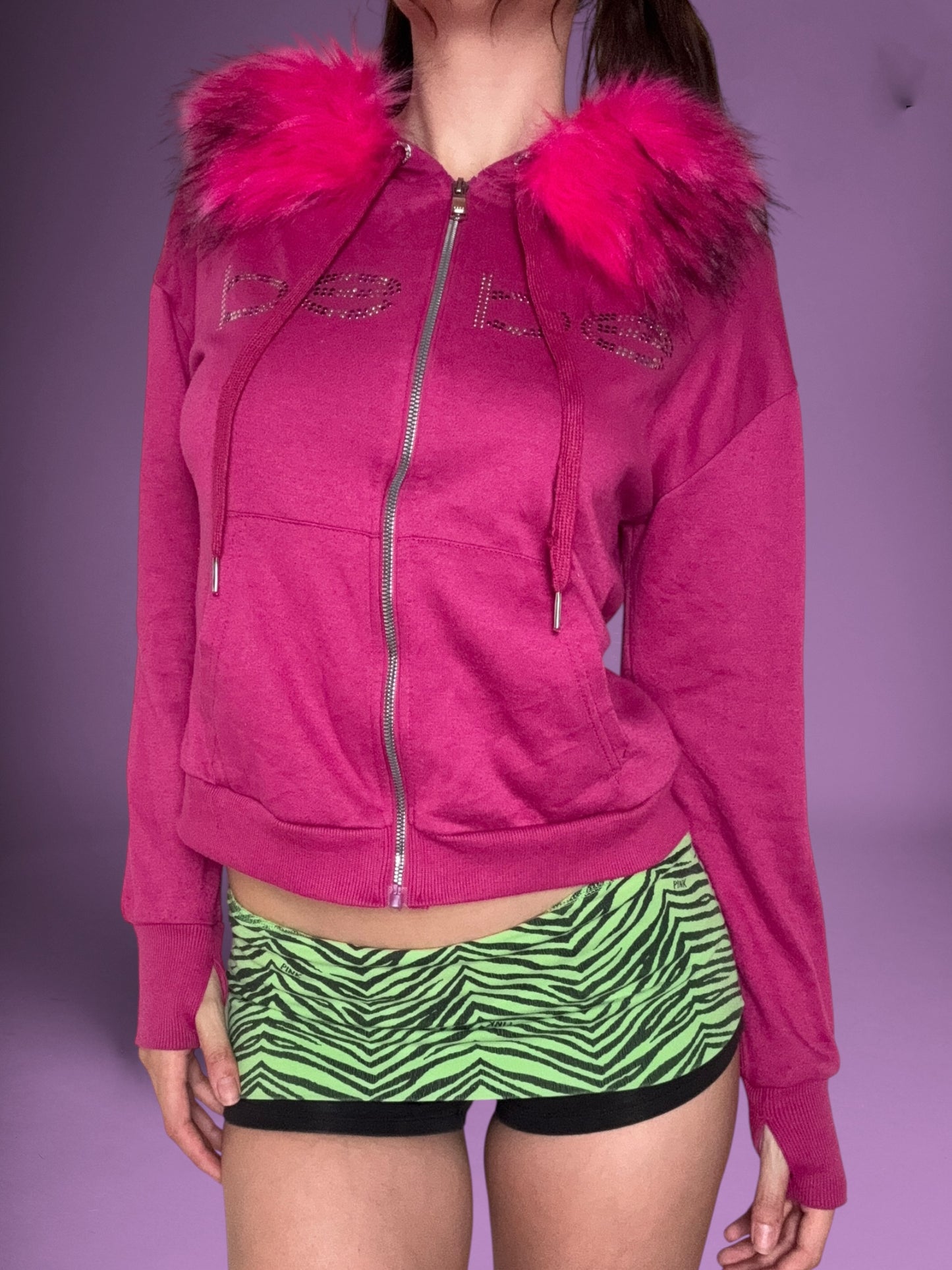 Green Zebra Fold Over Shorts ♡ XS/S