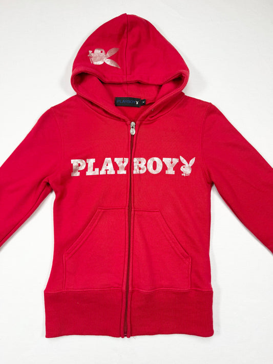 Red Playboy Zip Up Hoodie ♡ S