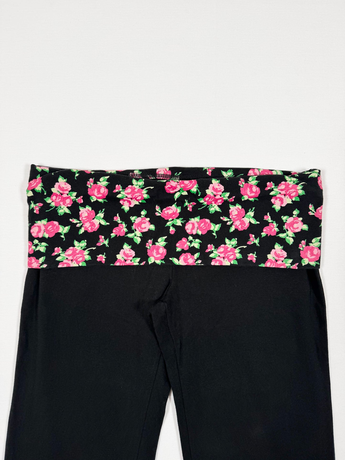 “LOVE PINK” Fold Over Flared Leggings