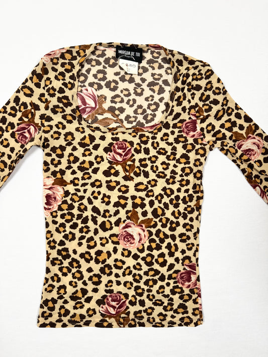 Morgan De Toi Leopard Rose Top