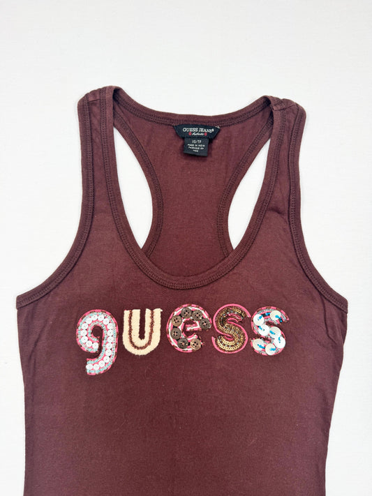 Guess Button Tank ♡ XS