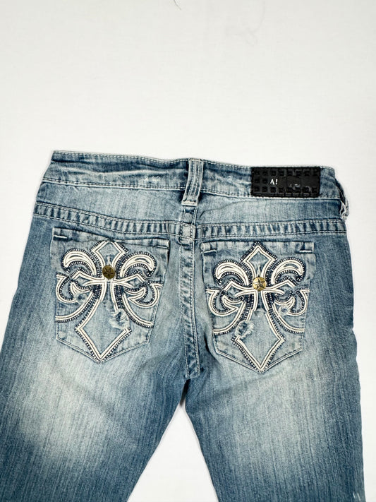 Affliction Cross Flared Jeans ♡ Size S