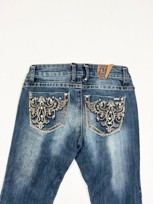 Embroidered Flared Jeans ♡ Size XS