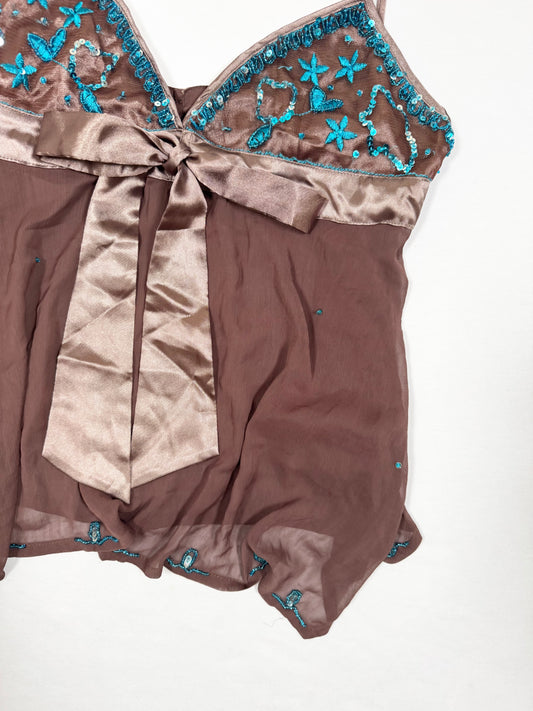 Beaded Brown Cami ♡ Size M
