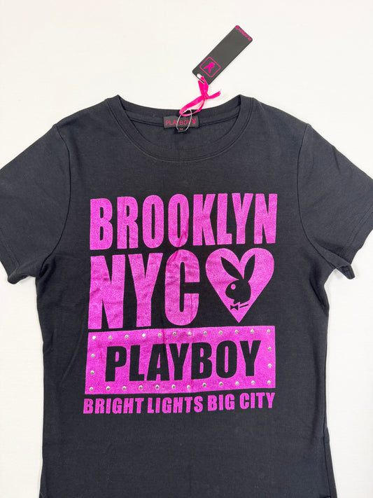 Playboy Hot Pink & Black Tee ♡ M
