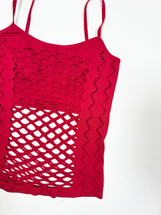 Red Fishnet Cami