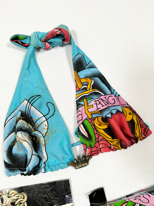 Christian Audigier Blue Bikini