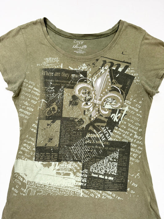 Khaki Grunge Tee ♡ XL