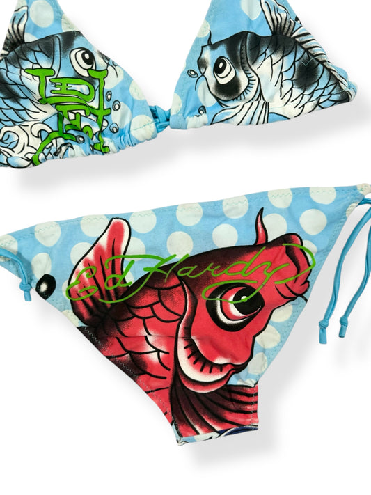 Blue Polka Dot Ed Hardy Bikini