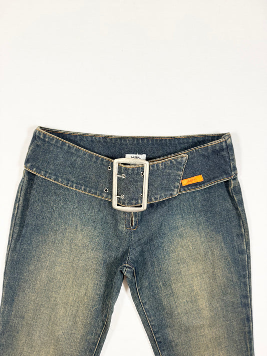 Buckle Flared Jeans