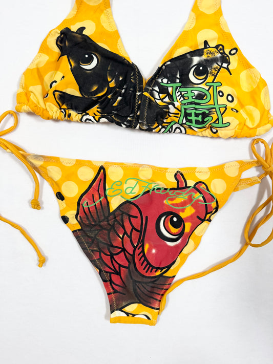 Ed Hardy Yellow Polka Bikini