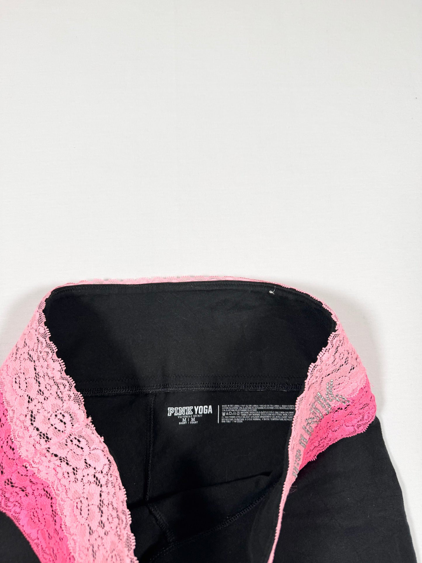 PINK Lace Waist Flared Leggings