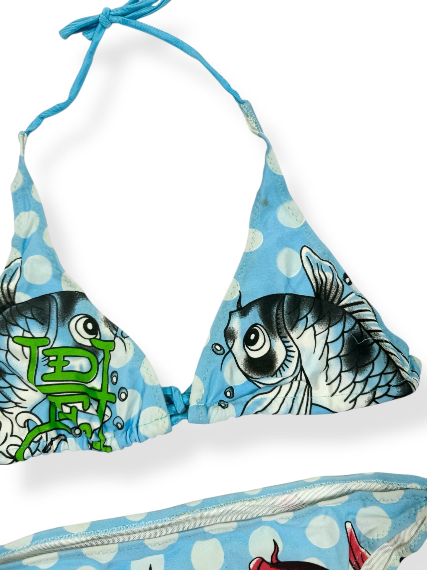 Blue Polka Dot Ed Hardy Bikini