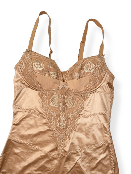 Beige Lace Satin Cami