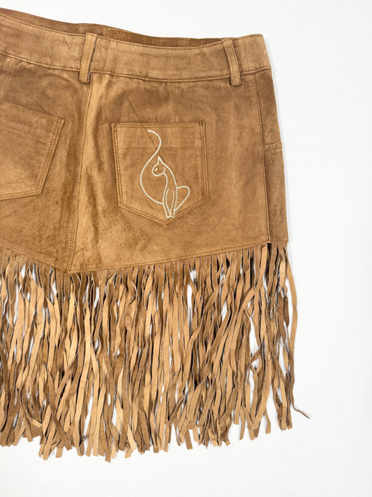 Baby Phat Suede Fringe Skirt ♡ Size XXS