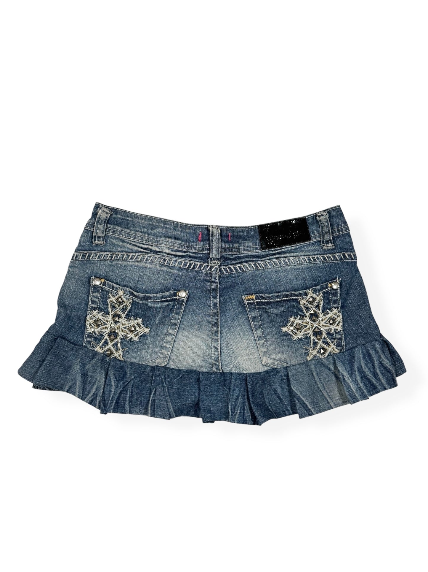 Cross Pleated Mini Skirt ♡ Size M