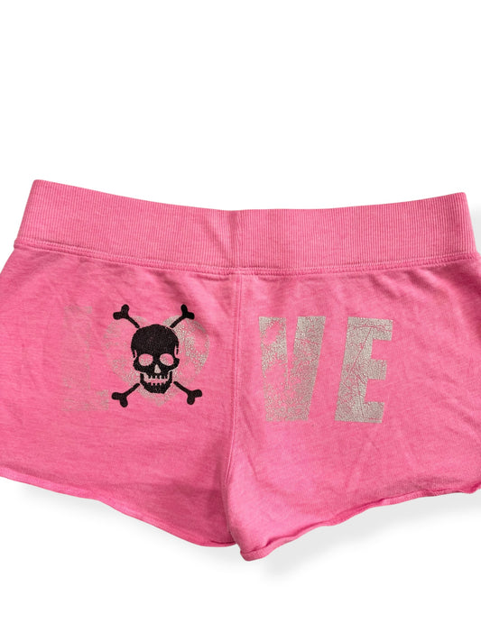 Pink No Boundaries “Love” Skull Shorts ♡ S