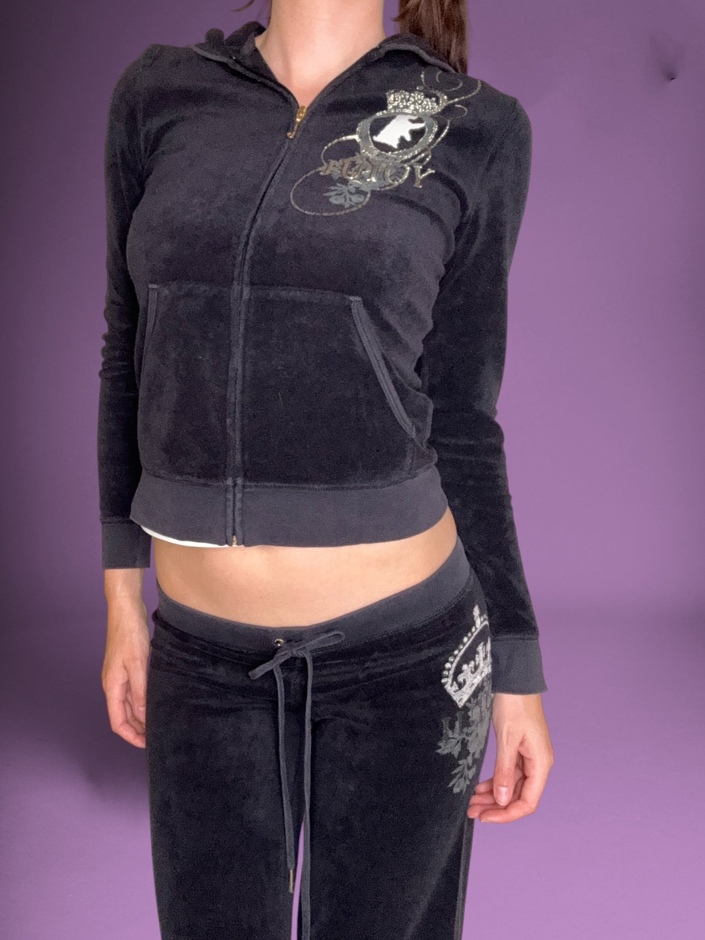 Juicy Couture Black Towelling Tracksuit Set ♡ S/M
