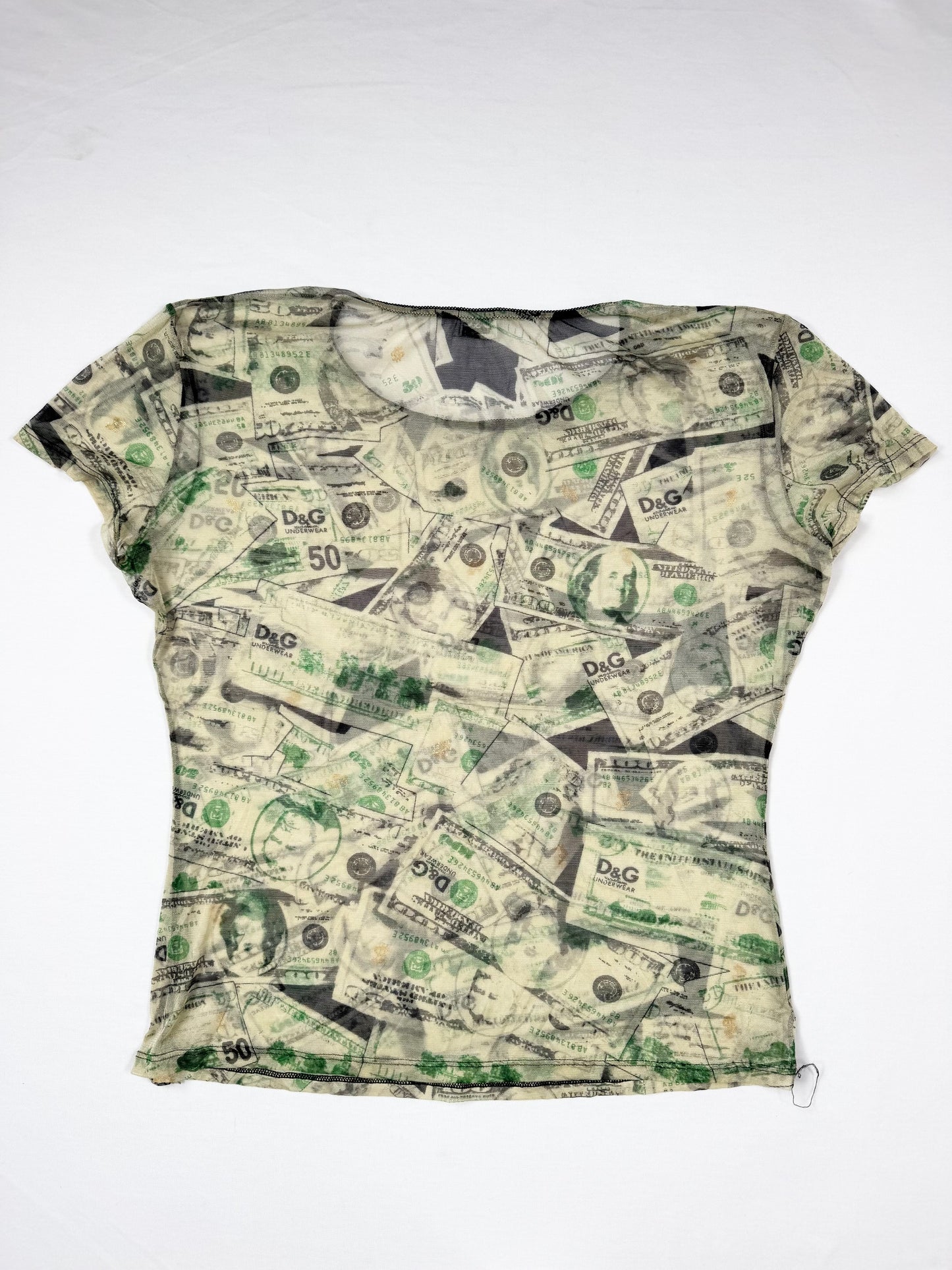 D&G Money Print Mesh Tee ♡ XL