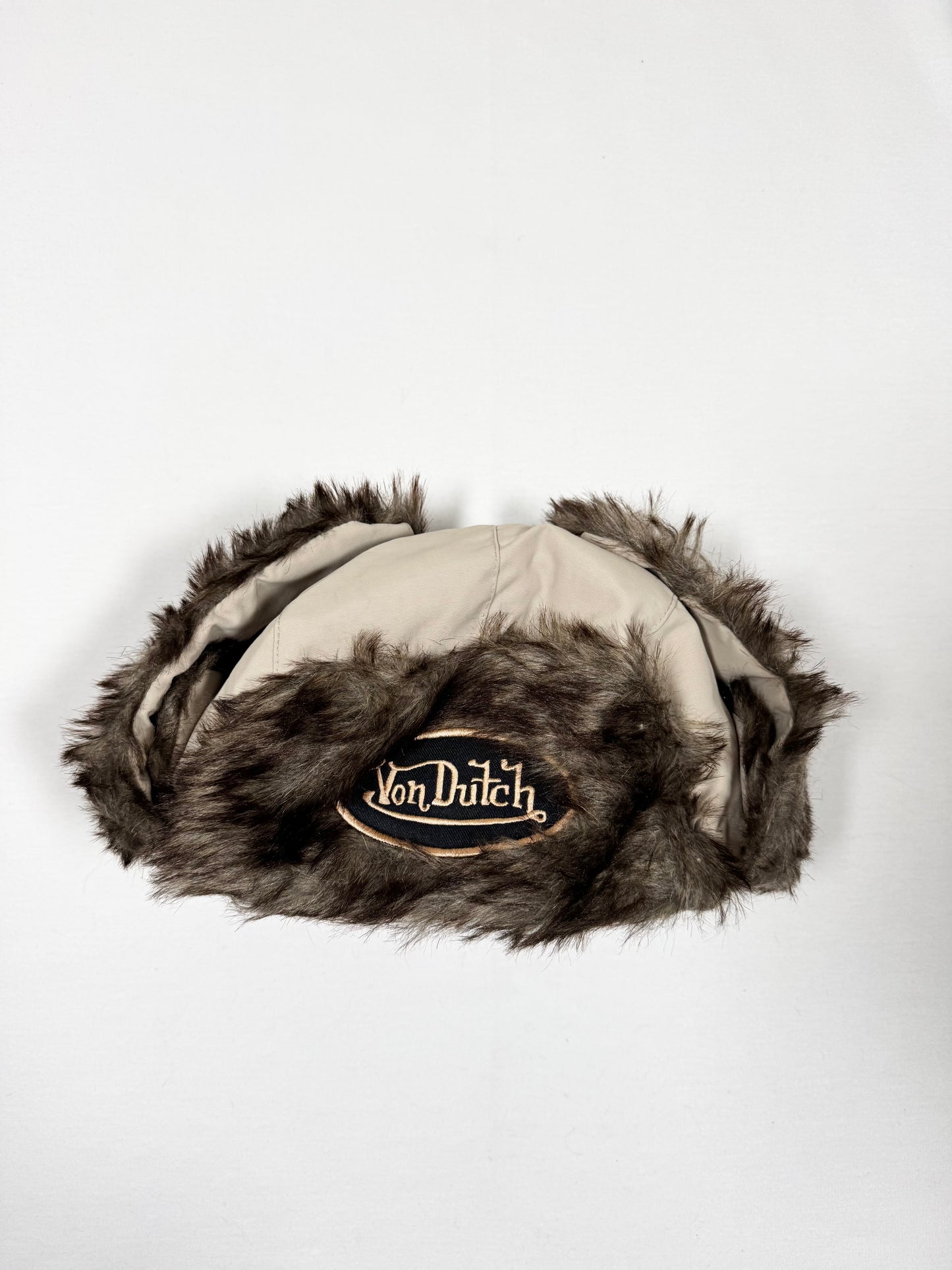 Beige Fur Von Dutch Hat