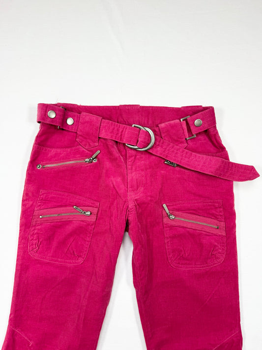 Clothes Compact USA Red Corduroy Lace Up Flared Pants ♡ S