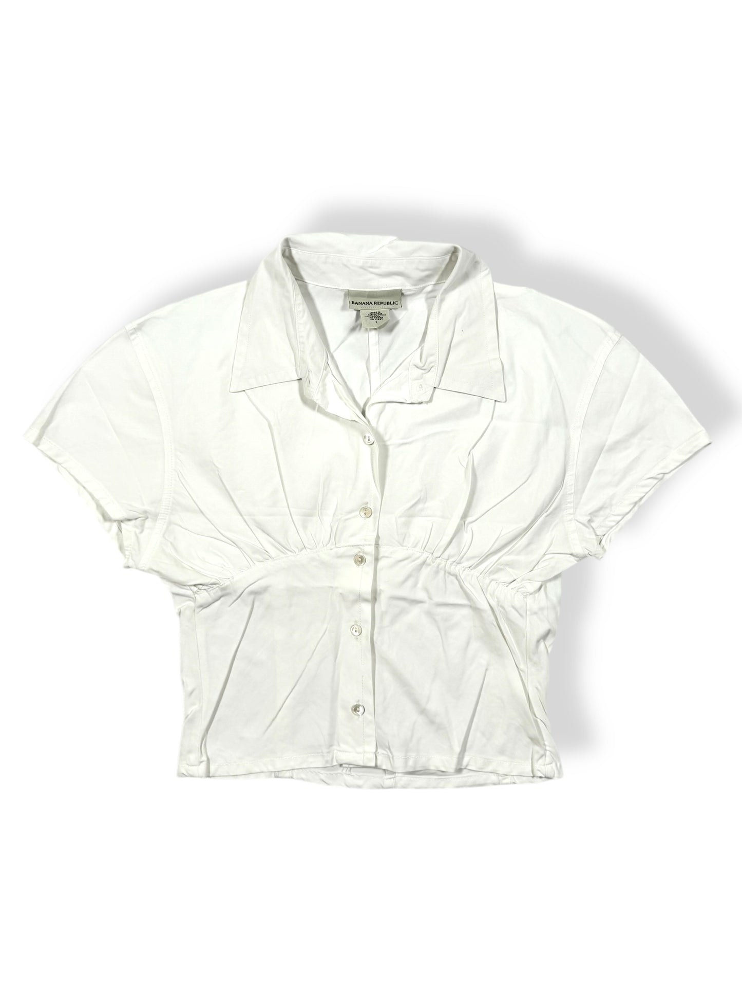 Cropped White Button Up Shirt