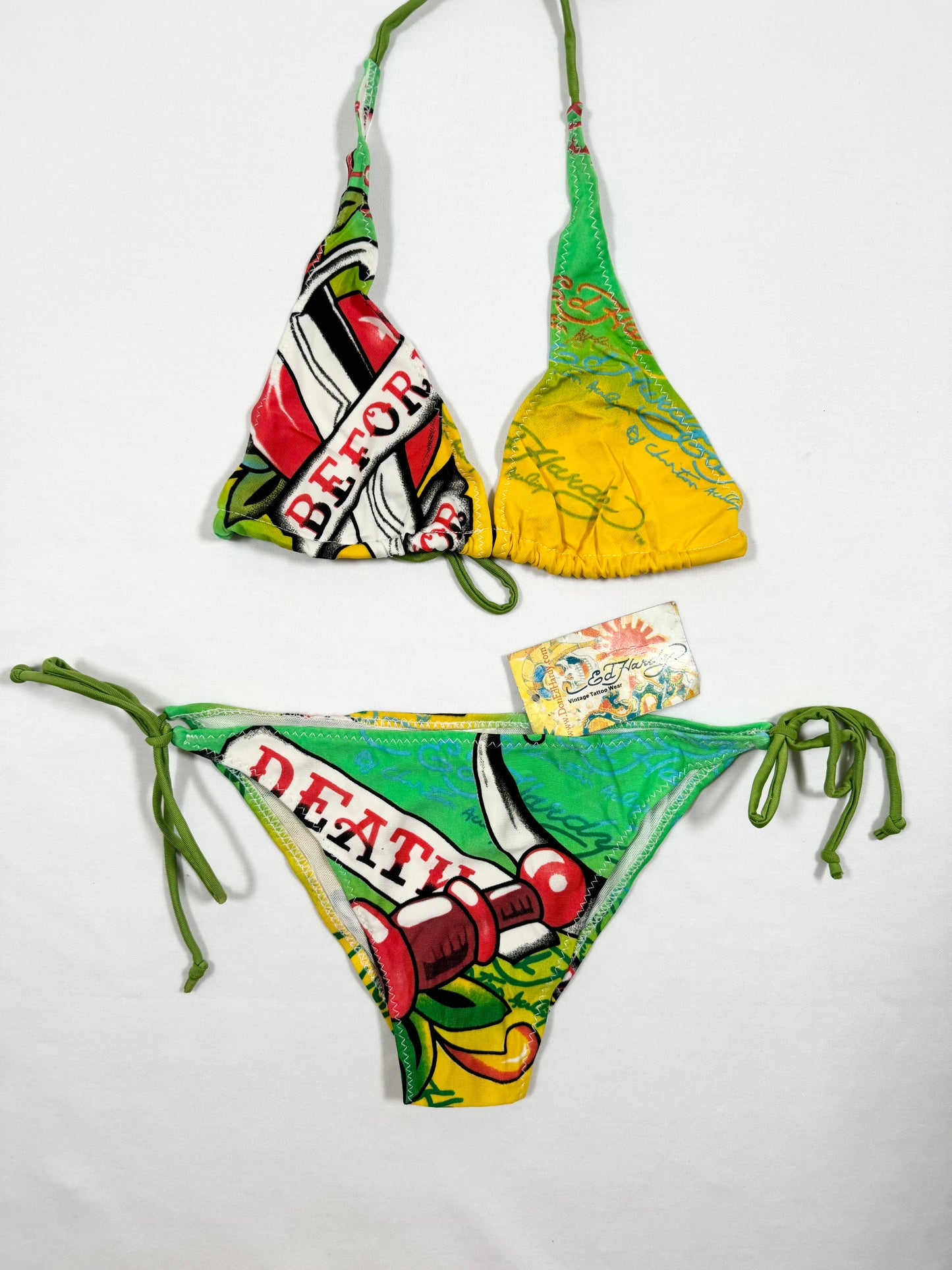 Ed Hardy Green + Yellow Bikini