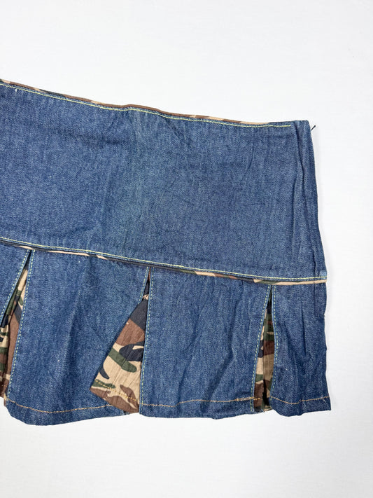Camo Pleated Mini Skirt