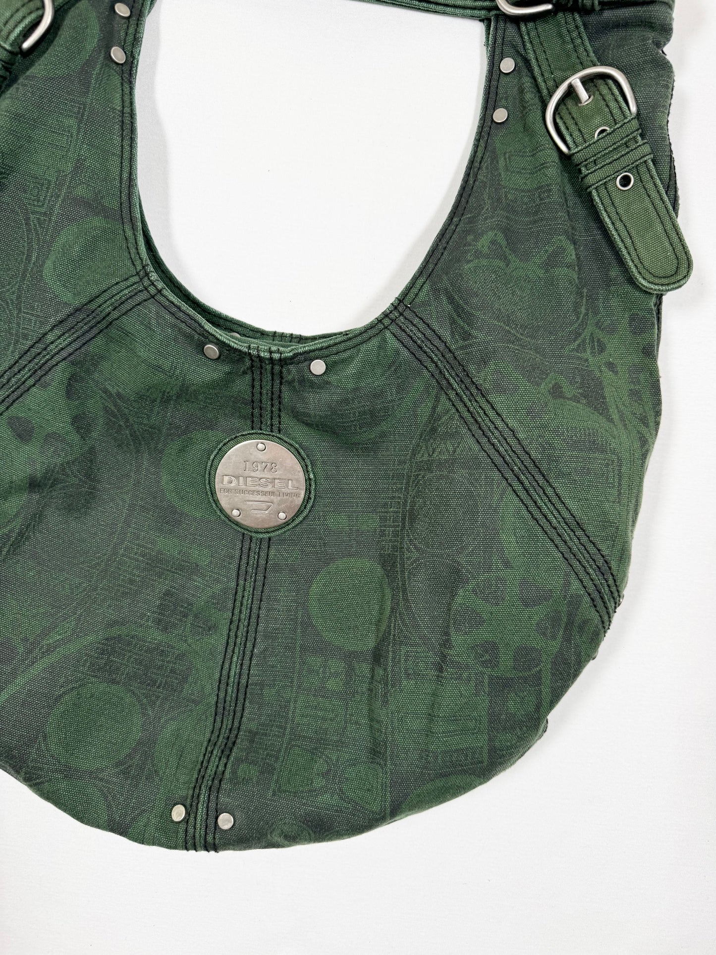 Diesel Green Graphic Shoulder Bag