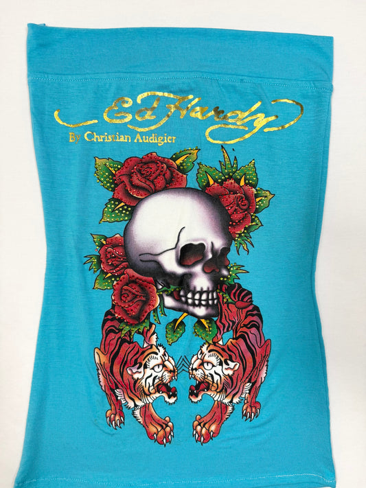 Blue Ed Hardy Tube Top
