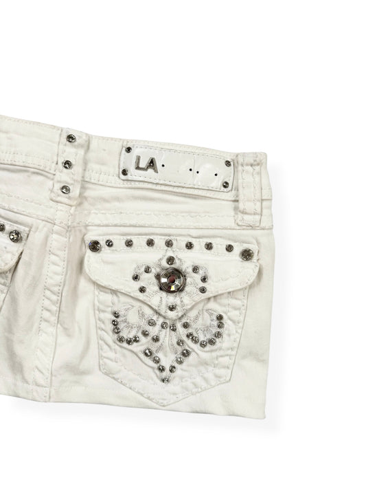 LA Idol White Studded Skirt ♡ XS
