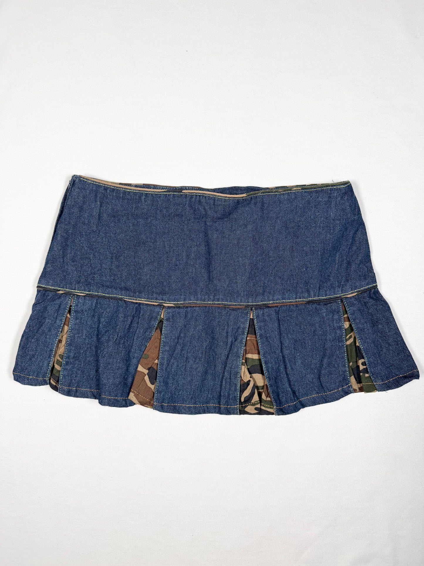 Camo Pleated Mini Skirt