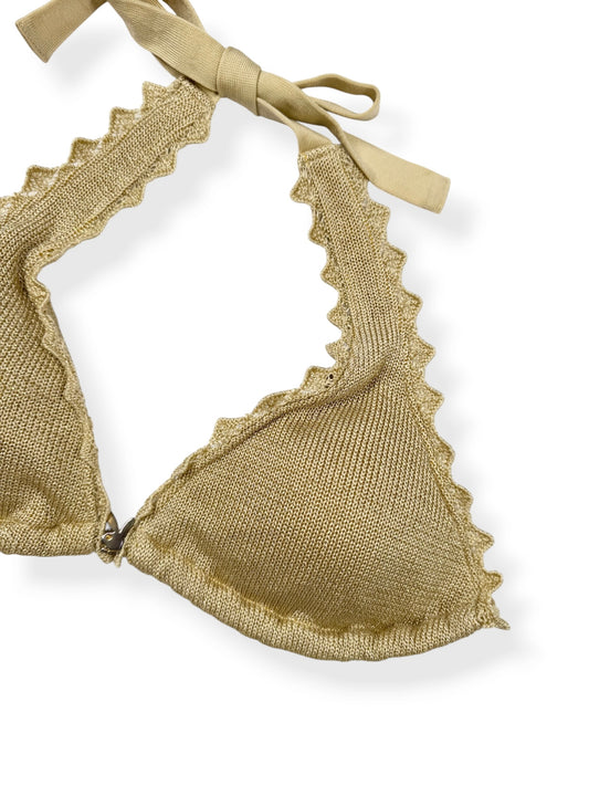 Gold Knit Playboy Bikini & Shorts Set ♡ XS