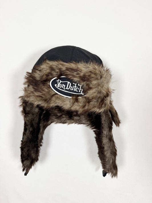 Black Fur Von Dutch Hat