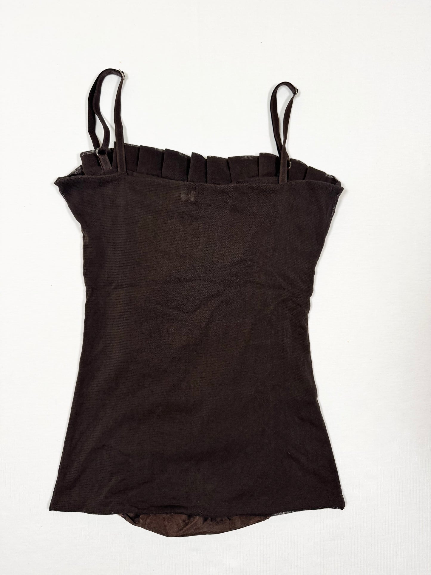 Brown Rose Ruched Cami